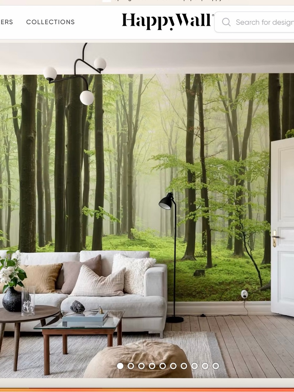 HappyWall Spring Beech Forest Wall Mural - Tranquil Woodland Decor